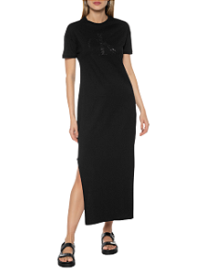 Calvin Klein Vestido CKJ Logo Paete Preto VM477