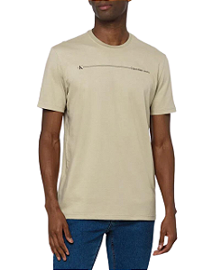 Calvin Klein Camiseta Masculina Sustainable Palito Caqui TC169 - Transwear