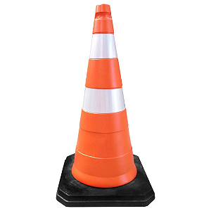 CONE 75CM COM BASE DE BORRACHA