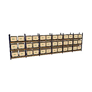 KIT PORTA PALLET 4,00 x 2,30 x 1,00M 06 MÓDULOS COM 03 NÍVEIS