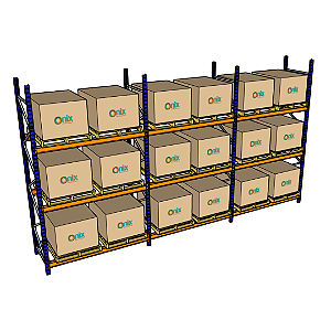 KIT PORTA PALLET 4,00 x 2,30 x 1,00M 03 MÓDULOS COM 03 NÍVEIS