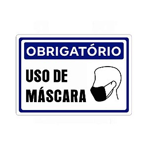 PLACA OBRIGATÓRIO USO DE MÁSCARA