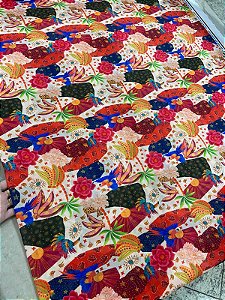 TULE EM MALHA ESTAMPADO