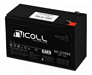 BATERIA NICOLL 12V 7AH PARA UPS/NOBREAK, ALARME, BALANÇA, CERCA ELÉTRICA, LUZ DE EMERGÊNCIA