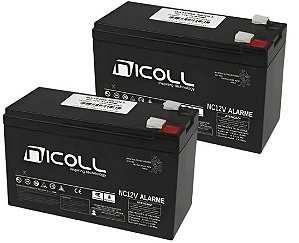 KIT 2 BATERIAS SELADA NICOLL 12V PARA ALARME CERCA ELETRICA