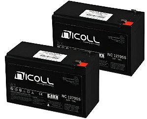 KIT 2 BATERIAS SELADA NICOLL 12V 7AH NC1270SS PARA NOBREAK