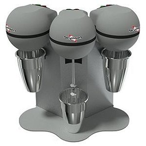 Batedor de  Milk Shake Skymsen, Copo Inox com 3 Hastes