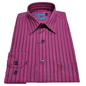 AL5287X.03 CAMISA MANGA LONGA REGULAR ALGODÃO FIO 60 ALVER KLEIN BORDO