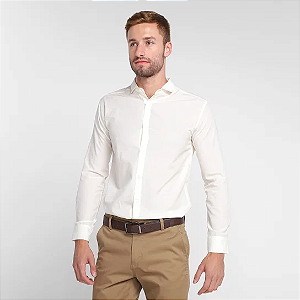 EL2309 CAMISA SOCIAL FIO 50 STRETCH WHITE ELEMENTO