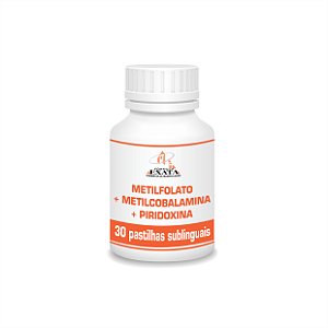 METILFOLATO 1mg + METILCOBALAMINA 1mg + PIRIDOXINA 30mg - 30 pastilhas sublinguais