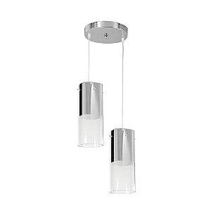 Pendente Mirage 1/2 Cromo 2 Lampadas E27 - Llum