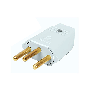 Plugue 2P+T 20A 250V Branco - Perlex