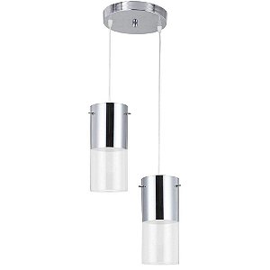 Pendente First Cromado 2 Lampadas E27 - Llum