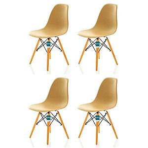 Conjunto 4 Cadeiras Charles Eames Eiffel DSW - Mocha - BRS