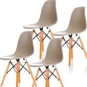 Conjunto 4 Cadeiras Charles Eames Eiffel DSW - Nude - BRS