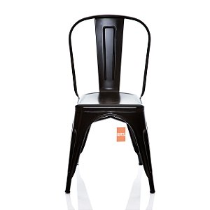 Cadeira Tolix - Industrial - Aço - Vintage - Preto