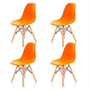 Conjunto 4 Cadeiras Charles Eames Eiffel DSW - Laranja - BRS