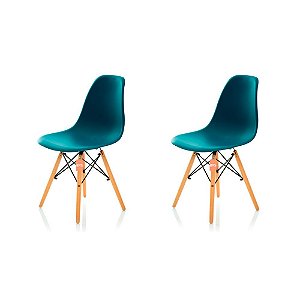 Conjunto 2 Cadeiras Charles Eames Eiffel DSW - Azul Escuro - BRS