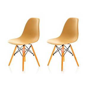 Conjunto 2 Cadeiras Charles Eames Eiffel DSW - Mocha - BRS