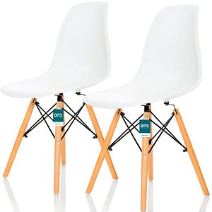 Conjunto 2 Cadeiras Charles Eames Eiffel DSW - Branca - BRS