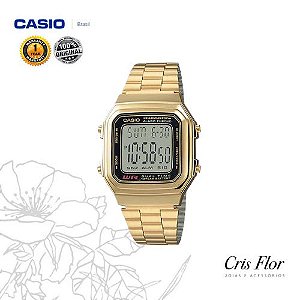 Relógio Casio Grande Retângulo Dourado A178WGA-1ADF