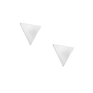 Brinco Ródio Branco Triângulo Chapa
