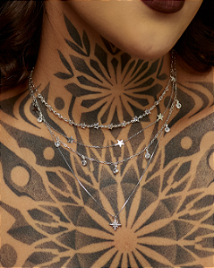 Colar Prata Estrela Mística 8 Pontas