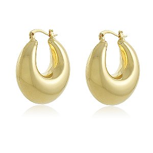 Brinco Argola Banhada Bojuda Grossa Grande