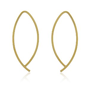 Brinco Banhado Palito Oval Tipo Gota