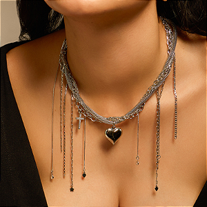 Colar Ródio Branco Amy