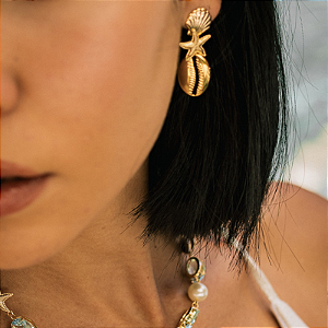 Brinco Banhado Fundo do Mar Concha, Estrela e Búzios