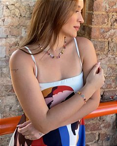 Pulseira Pedras Geométricas Coloridas