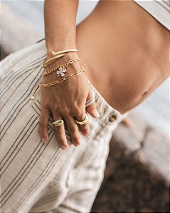 Pulseira Trevo Zircônia