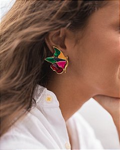 Brinco Borboleta Metalizada