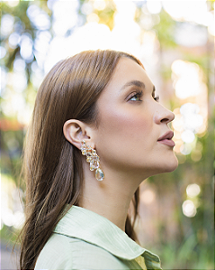 Brinco Gotas de Zircônia Cristal