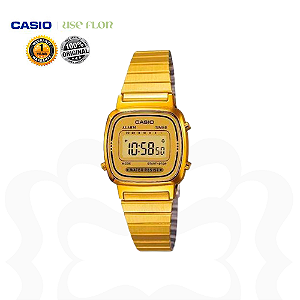 Relógio Casio Mini Dourado LA670WGA-9DF