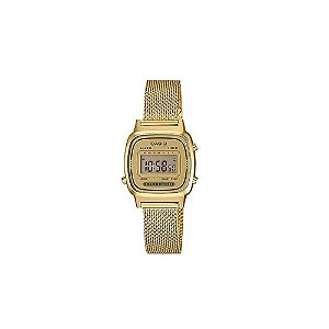Relógio Casio Mini Dourado Pulseira Diamantada LA670WEMY-9DF-BR