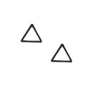 Brinco Ródio Negro Triângulo Vazado