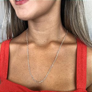 Colar Prata Chuva de Corações Longo