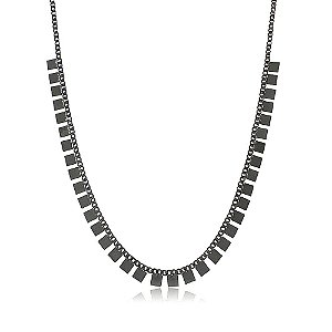 Colar Ródio Negro Quadrado