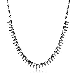 Colar Ródio Negro Choker Triângulo Invertido