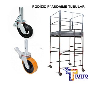 RODÍZIO P/ ANDAIME C/ RODA 6"X2" - (C/ RODA 150X50MM)