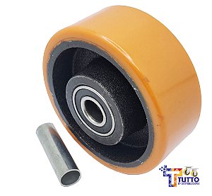 RODA 414 DE PU C/ ROLAMENTO DE ESFERAS - 100X38MM / R 414 PE