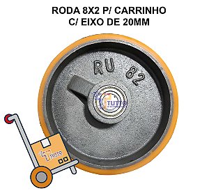 RODA 82 DE PU C/ ROLAMENTO DE ESFERAS P/ 900KG - 200X50MM / R 82 PE