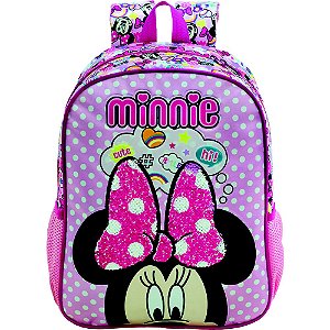 Bolsa Mochila Minnie Mouse Magic Bow Infantil Escolar 8932