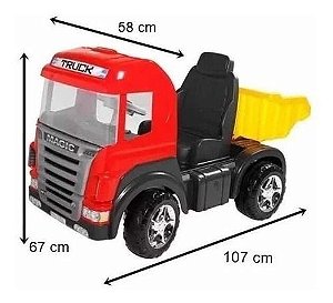Caminhão de Brinquedo Super Caçamba Vermelho - Magic Toys - Lojas Moveletro