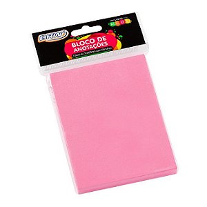 BLOCO DE ANOTAÇÕES ROSA NEON 76X102MM BRW