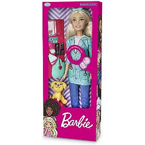 BONECA BARBIE LARGE DOLL VETERINÁRIA COM 12 FRASES