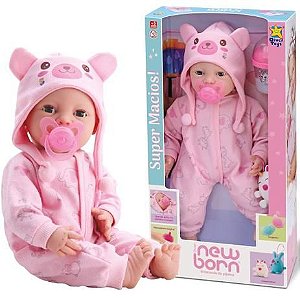 BONECA NEW BORN - BRINCANDO DE PIJAMA 8191