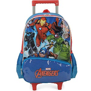 MOCHILA VINGADORES IC38015 PRETA E AZUL C/ ALÇA NAS COSTAS